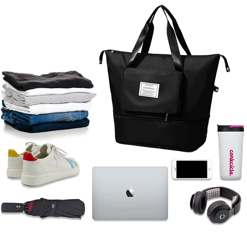 Large Capacity Collapsible Travel Bag with Dry and Wet Compartment