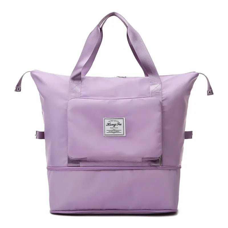 Large Capacity Collapsible Travel Bag with Dry and Wet Compartment