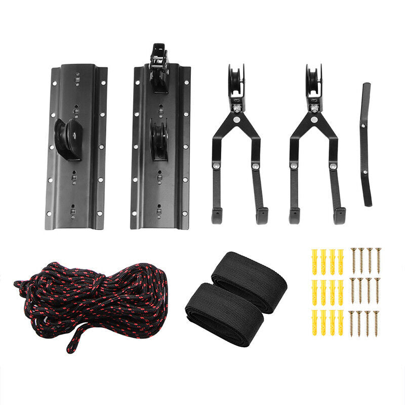 60kg Capacity Kayak Hoist Bike Pulley System Garage Ceiling Storage Rack