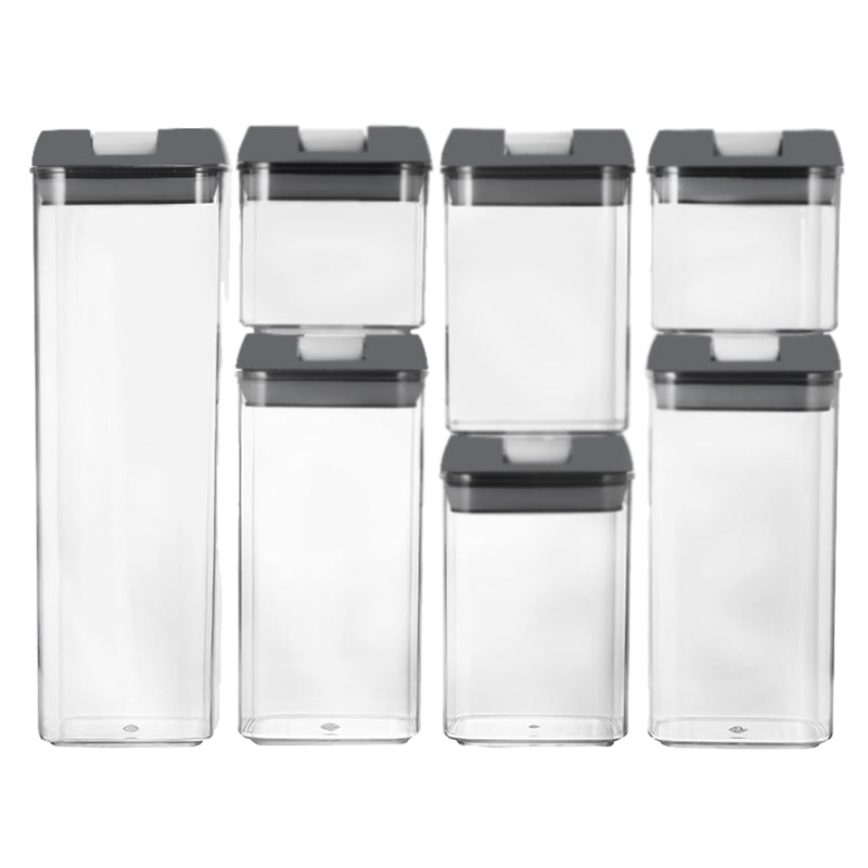Pack of 7 Plastic Food Storage Organizing Container with Airtight Lids