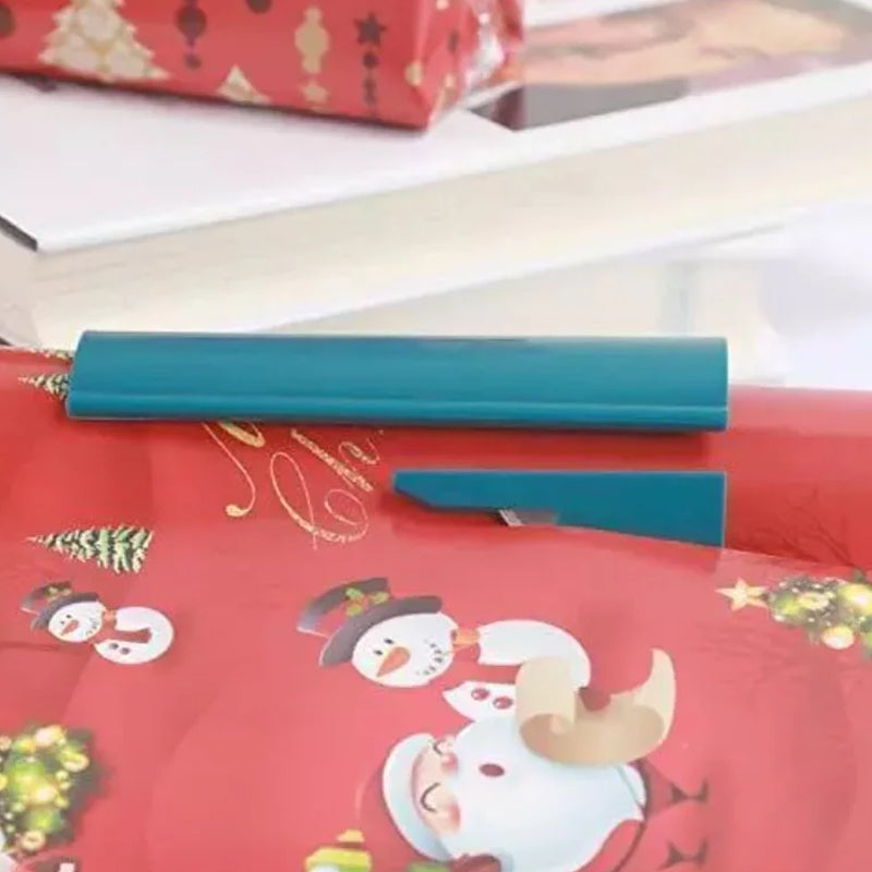 2 Pcs Portable Mini Gift Wrapper Roll Cutter Paper Wrapper Saver and Mini Cutter