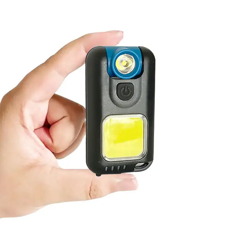 Mini LED Flashlight Keychain COB Work Light- USB Rechargeable