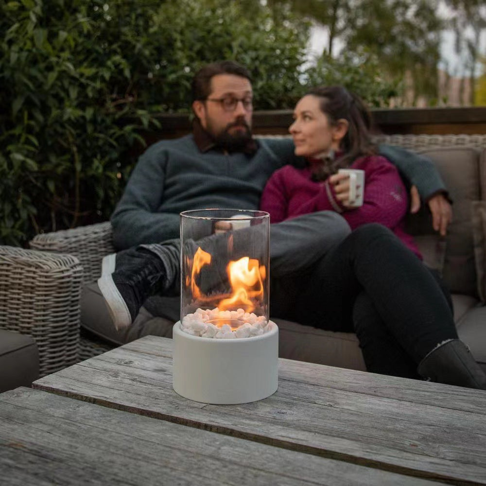 Indoor Outdoor Tabletop Rectangular Alcohol Fireplace