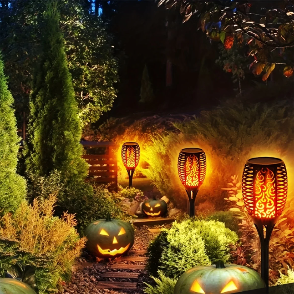 12LED Solar Flame Torch Light