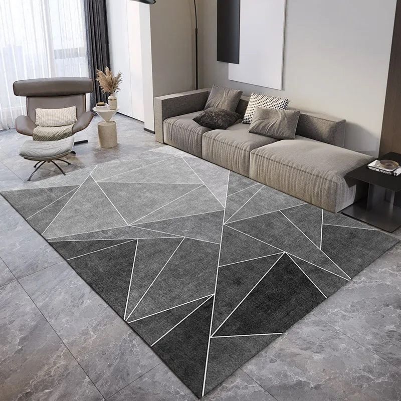 40x60cm Grey Geometric Living Room Tea Table Home Carpet Floor Mat