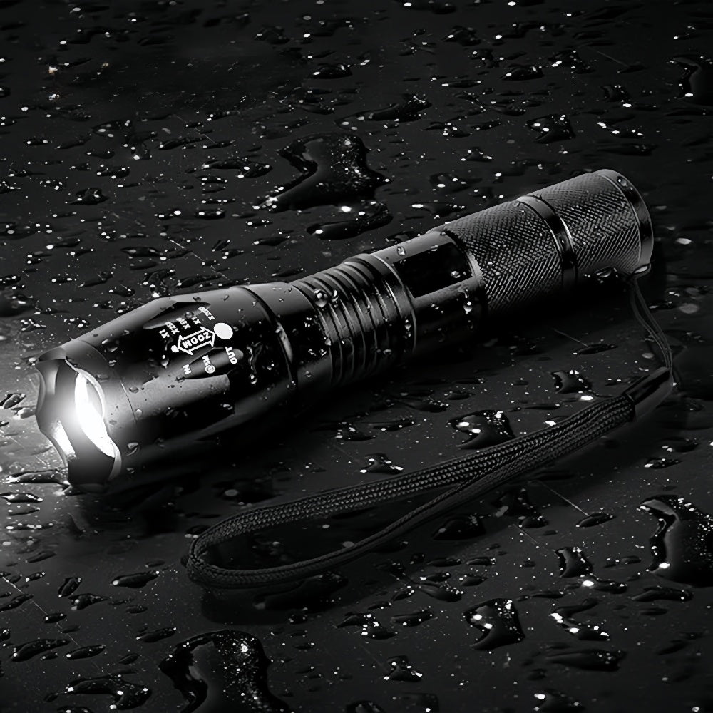 2pcs Bright LED Flashlight Rechargeable Torch Camping Zoom Light
