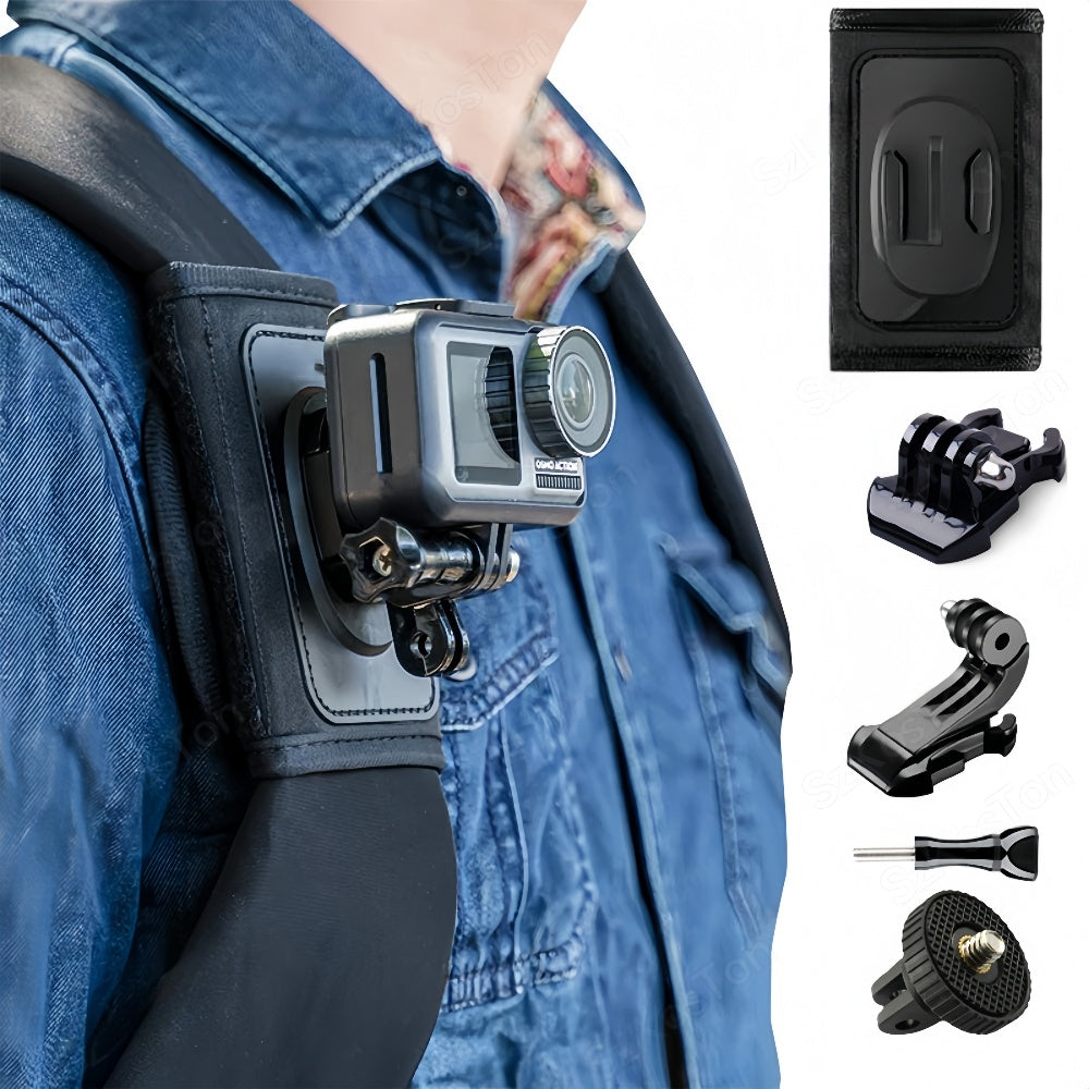 360 Rotation Bag Backpack Shoulder Strap Mount Strap Holder for GoPro