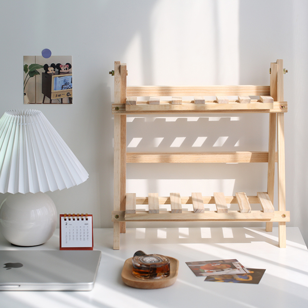 2-Tier Wooden Desktop Storage Shelf