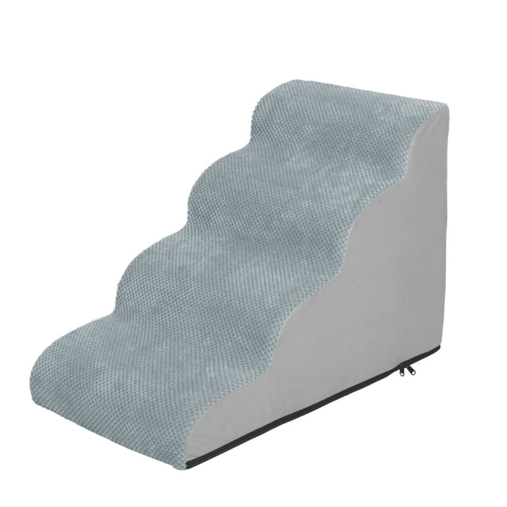 4-Tier Foam Dog Steps Pet Stairs Ramp for Beds and Couches
