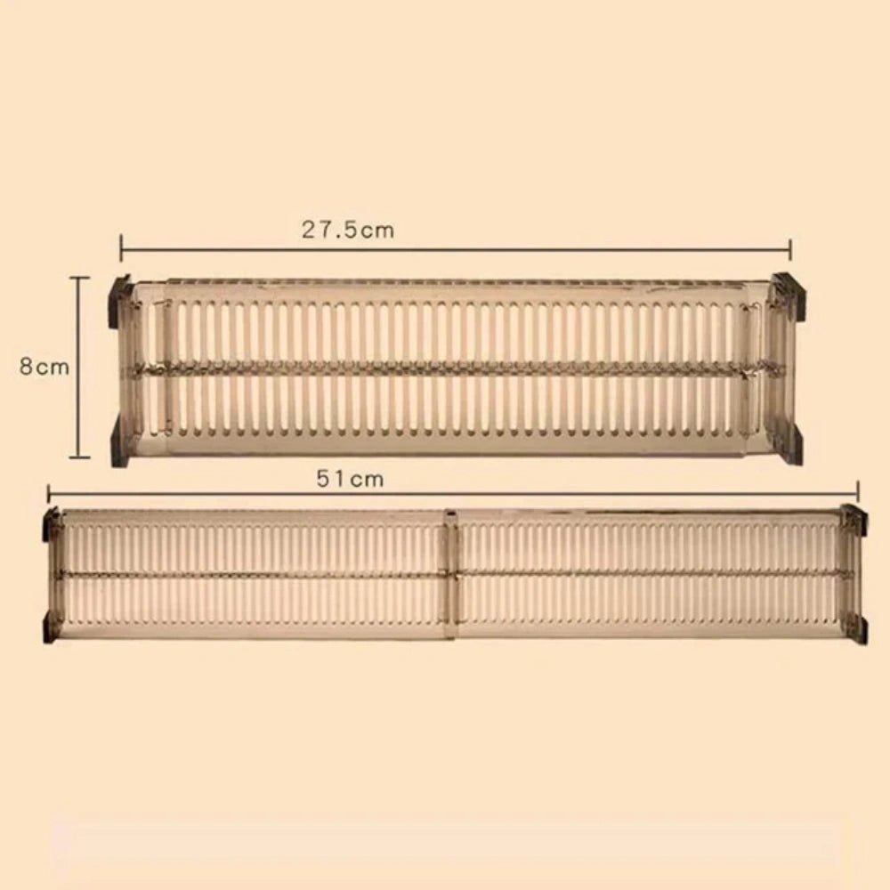 2pcs Adjustable Clapboard Drawer Divider Partition DIY Storage Organiser Closet Punch-free Separator