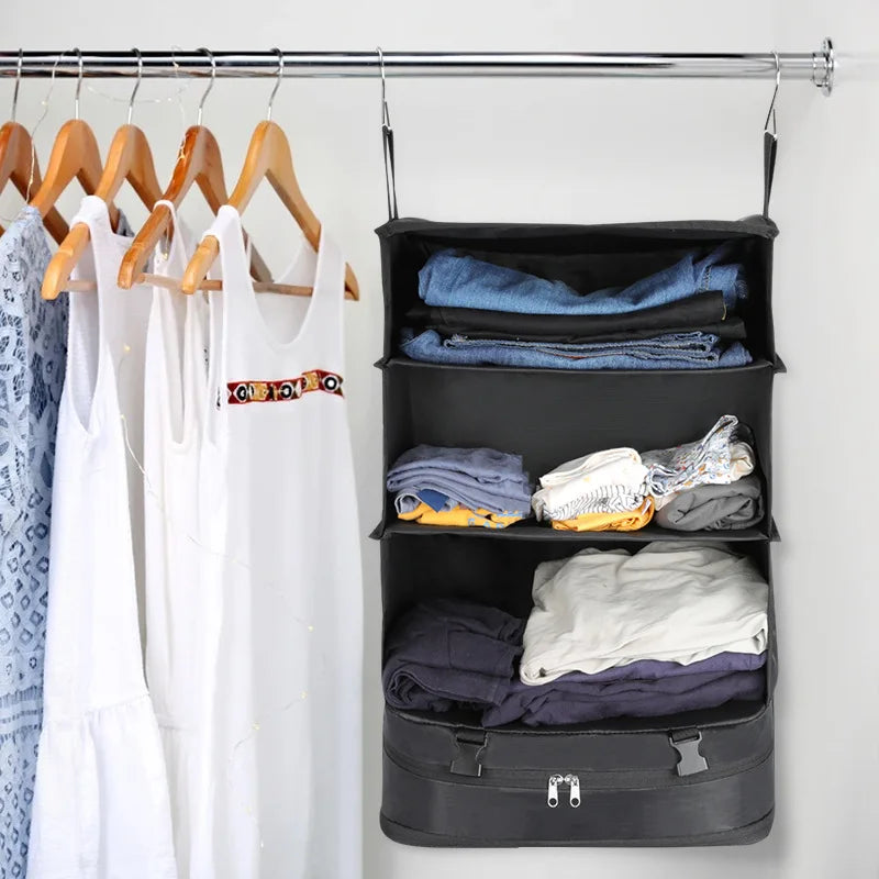 Travel Essentials Hanging Packing Cubes Laundry Storage Compartment