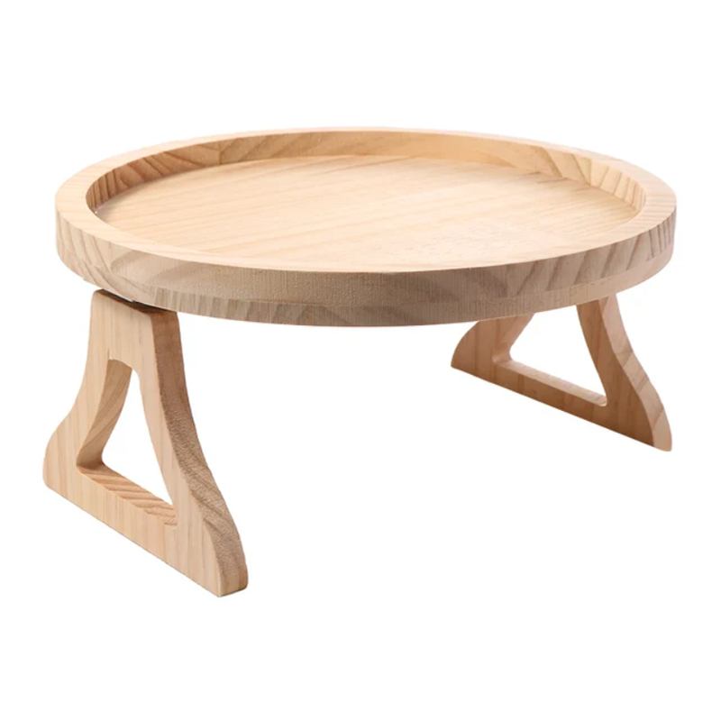 Sofa Tray Table Natural Bamboo Sofa Armrest Clip-On Tray