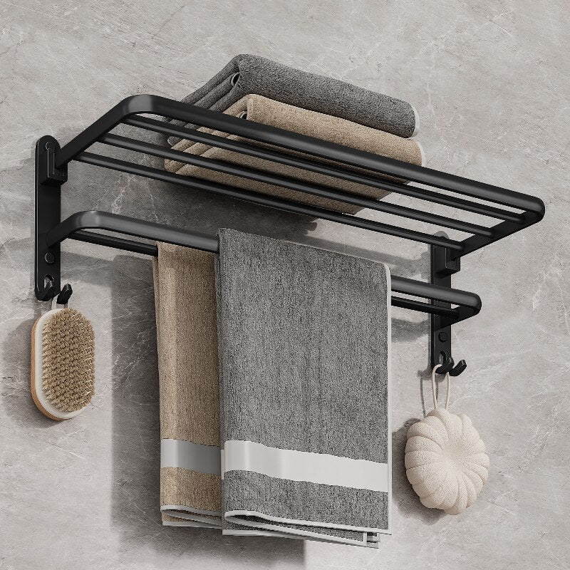 Wall Mount Foldable Aluminum Towel Rack