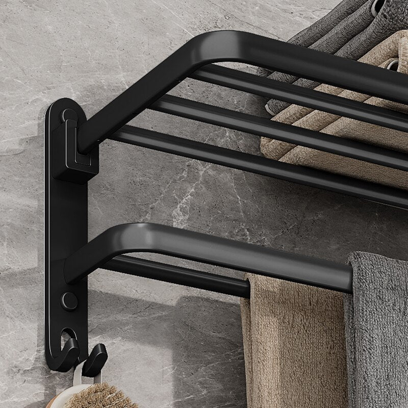 Wall Mount Foldable Aluminum Towel Rack