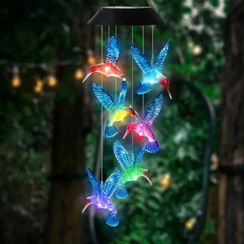 Solar Power Wind Chimes and Pendants for Courtyard and Outdoor