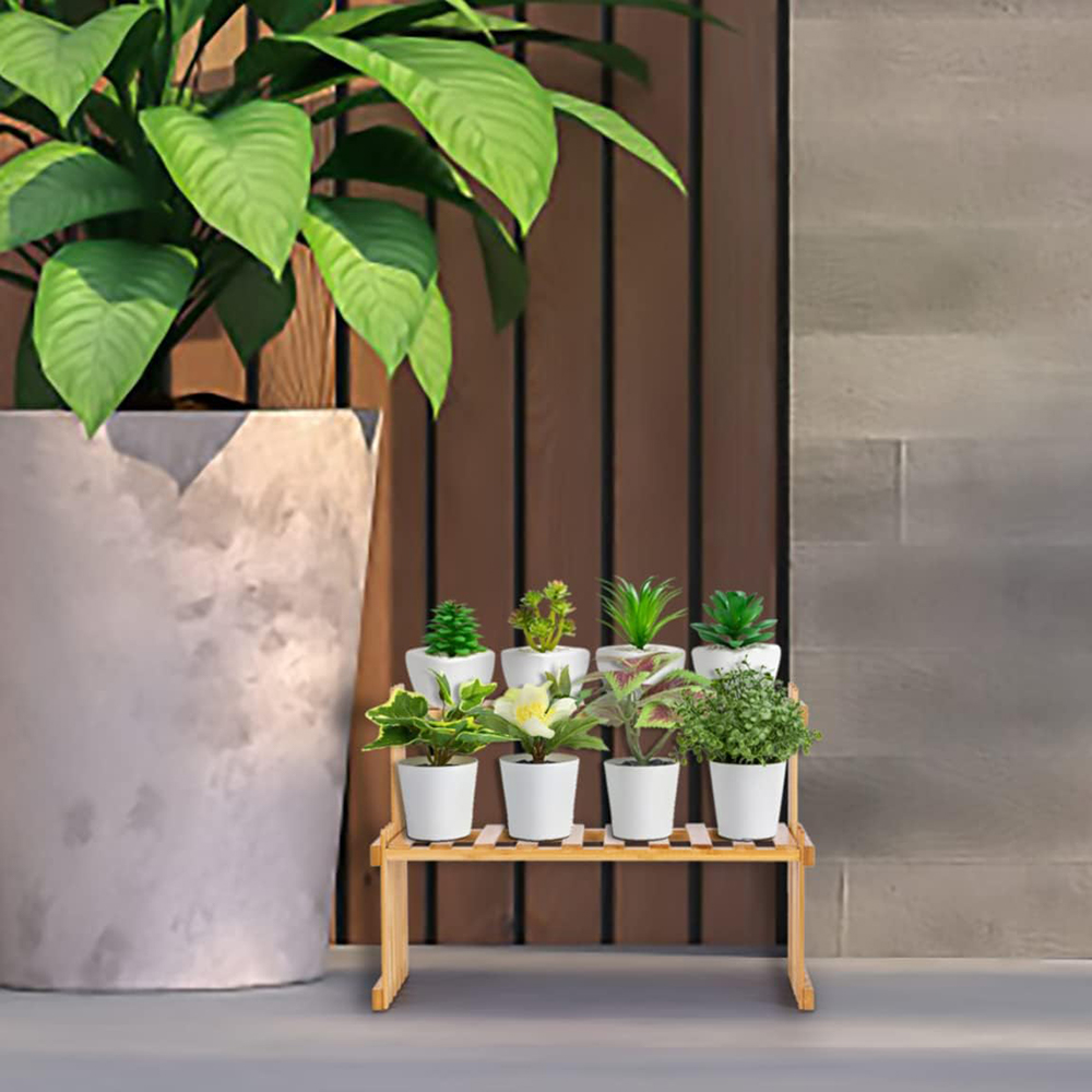 Indoor Plants Holder Wood Shelf Pot Organizer
