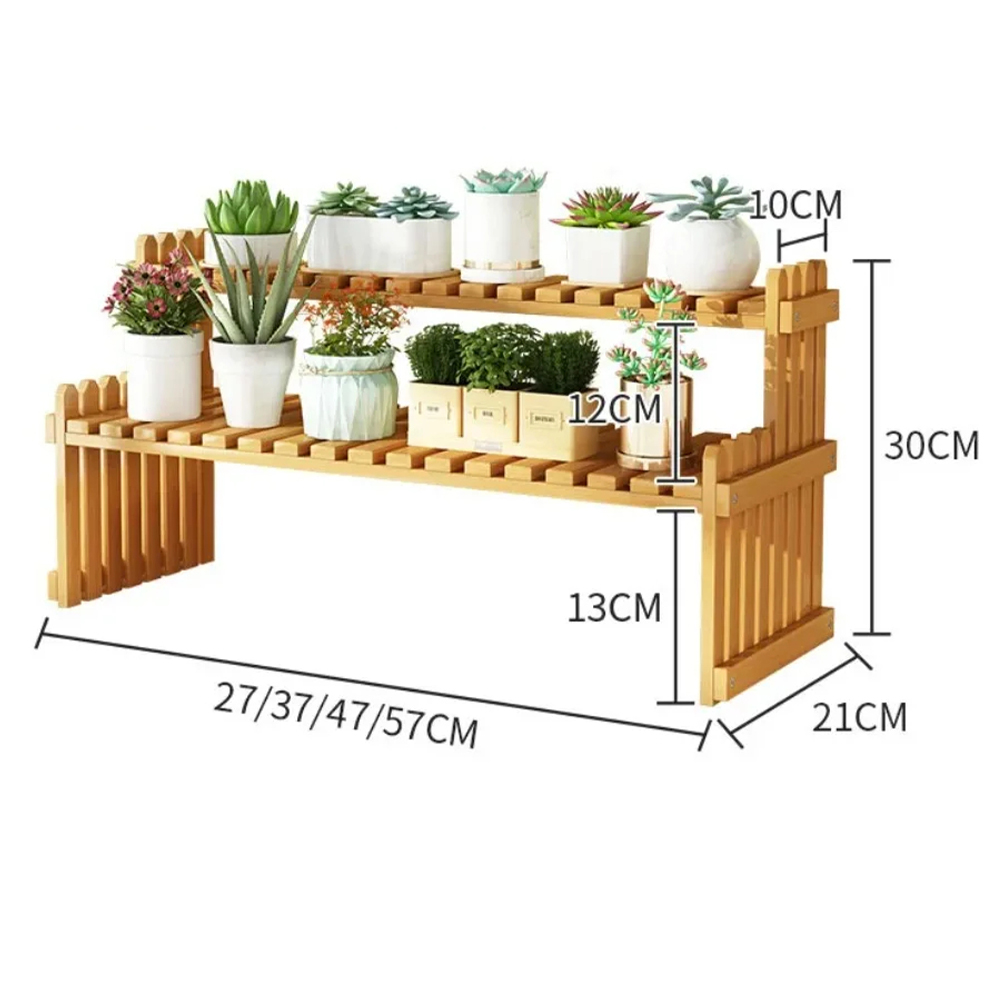 Indoor Plants Holder Wood Shelf Pot Organizer