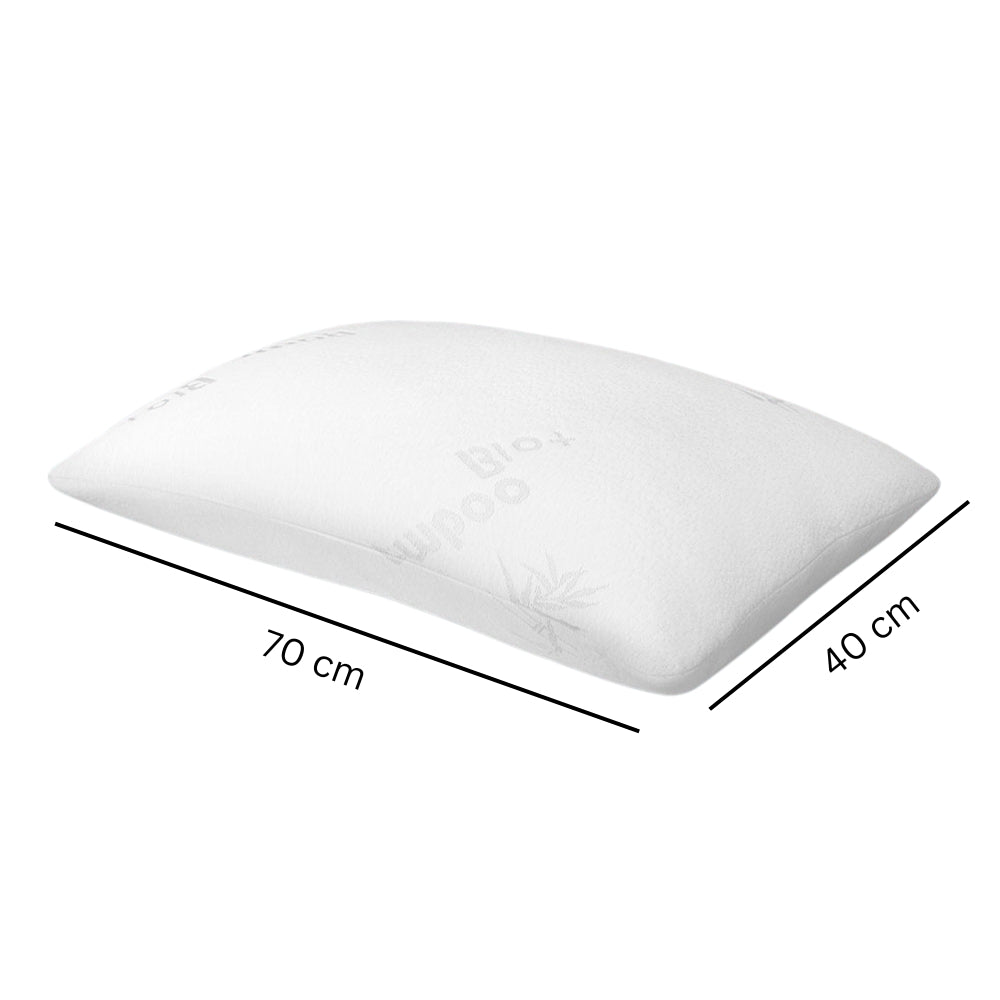 Memory Foam Pillow Twin Pack Pillows Bamboo Fabric Cool Gel