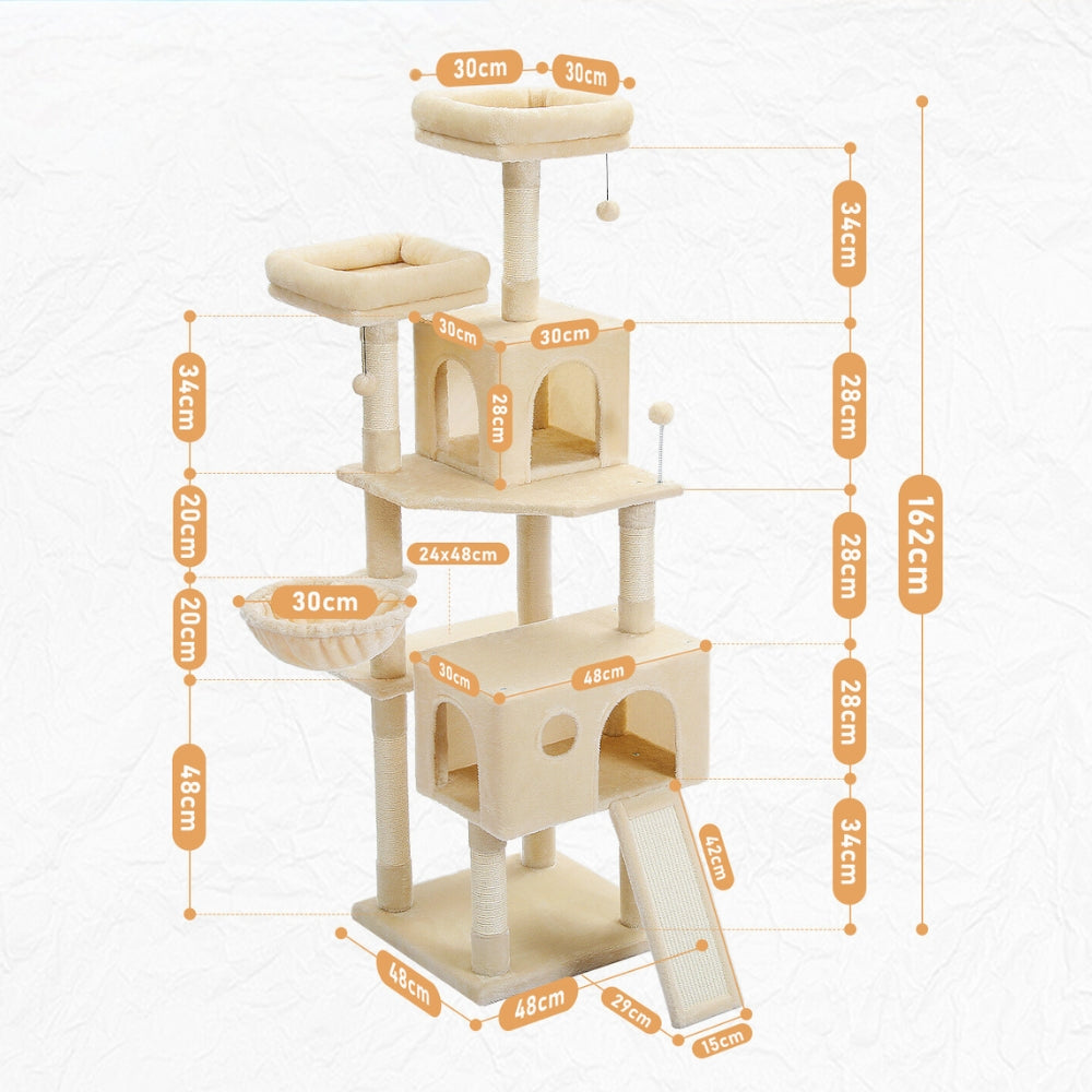 Large Cat Tree Double Condos Sisal Scratching Posts
