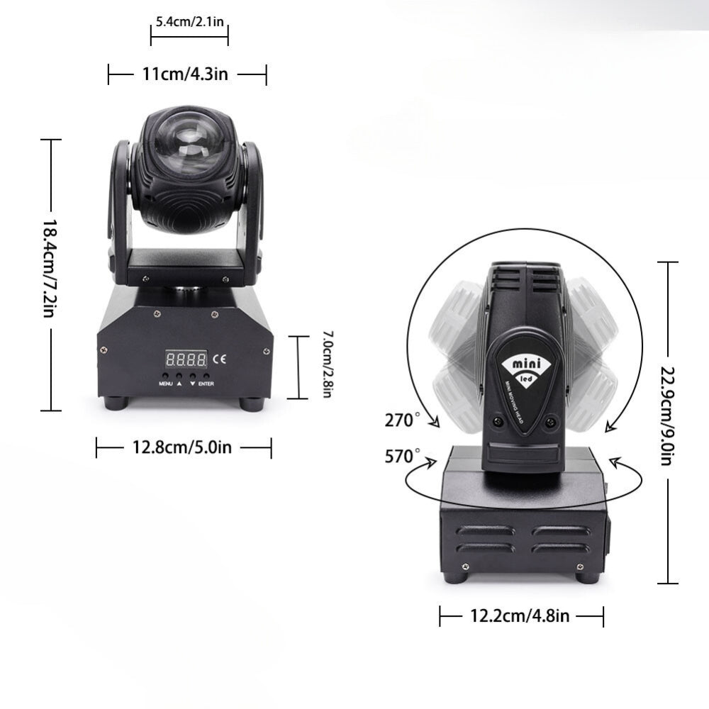 15W Mini LED Moving Head Light DMX512 RGBW Light Beads 4 In 1 Beam Stage Light