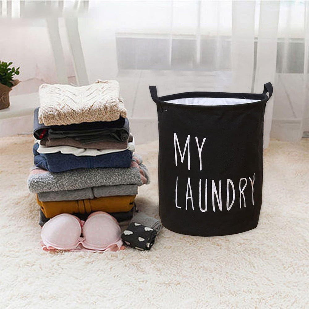Foldable Drawstring Laundry Basket Large Capacity Waterproof Clothes Storage Basket For Home Bathroom Organizer