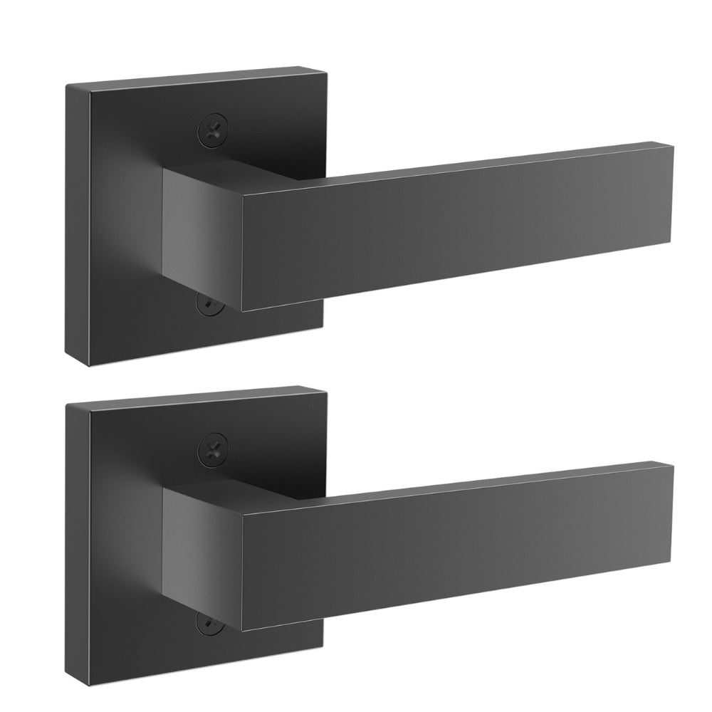 Dummy Door Lever 2 PCS Non Turning Single Side Push Pull Handle Contemporary Square Door Lever Set Reversible Sided