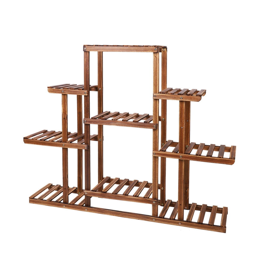 9 Tiered Plant Stand Wooden Plant Shelf Indoor Plant Holder Flower Stand