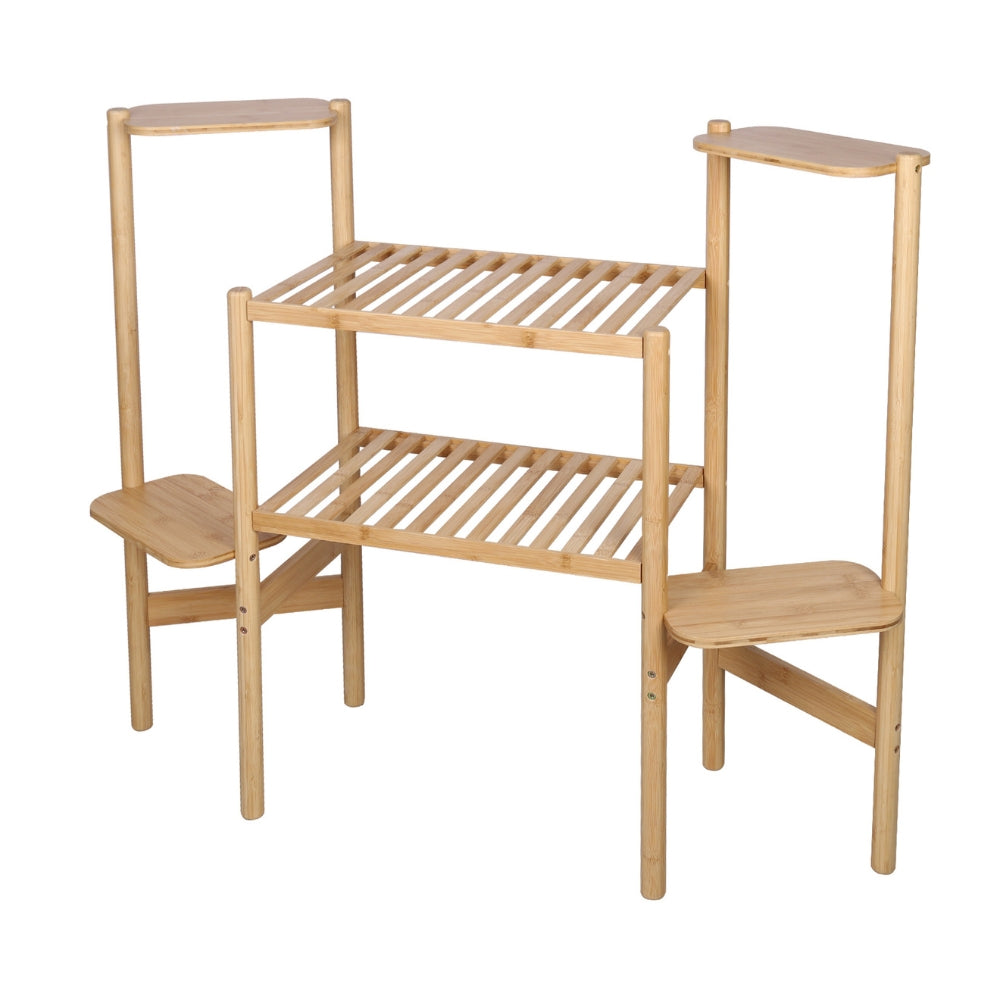 6 Tiers Bamboo Plant Stand Flower Display Shelf for Indoor Outdoor