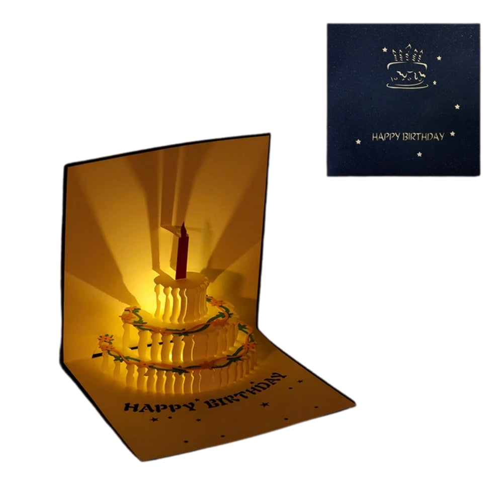 3D Light Music Birthday Card Creative Greeting Card
