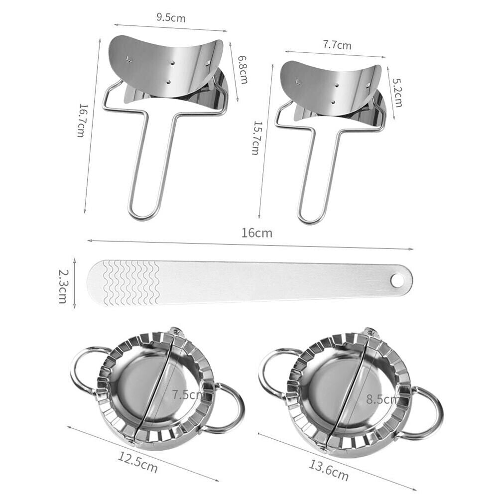 5pcs Dumpling Maker Stainless Steel Dough Press Making Mould