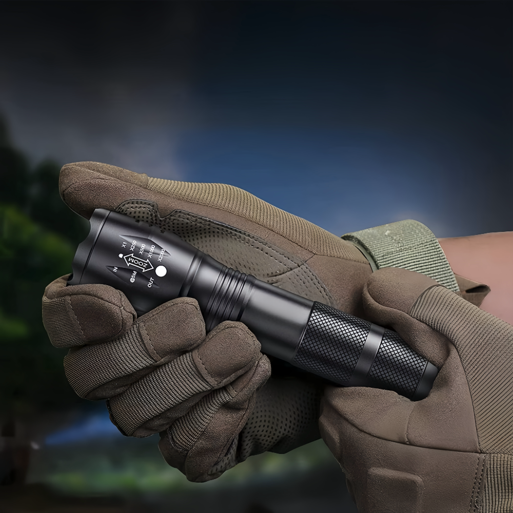 2pcs Bright LED Flashlight Rechargeable Torch Camping Zoom Light