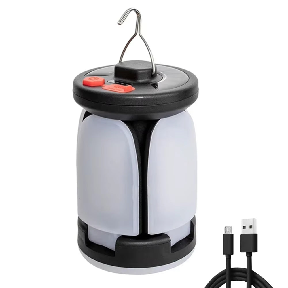 Solar LED Camping Lantern Rechargeable Power Bank Foldable Light Modes