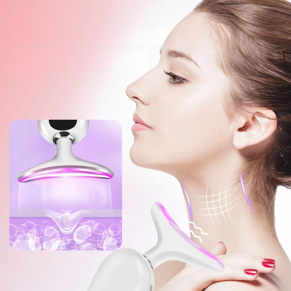 Neck and Face EMS Lifting LED Light Therapy Massager