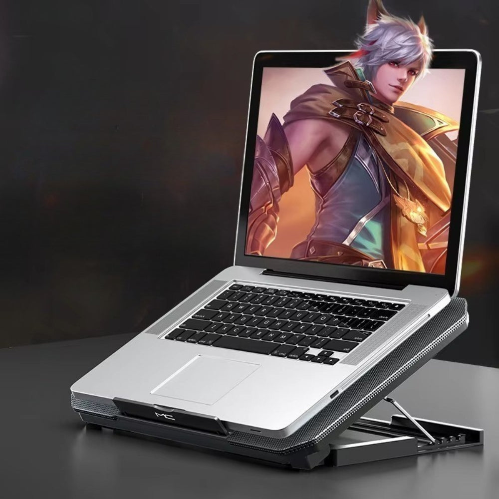 Gaming Laptop Cooling Pad with LED Display USB Ports Adjustable Stand High Speed Fan