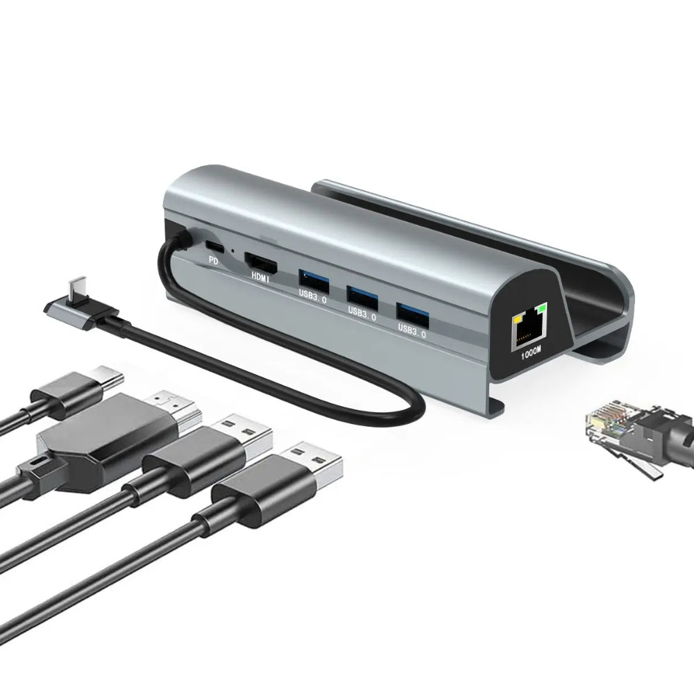 Steam Deck 6-in-1 Docking Station with HDMI 4K USB 3.0 Ethernet and 60W PD