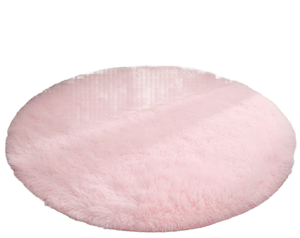 Anorina Plush Round Shag Rug Ultra Soft Fluffy Carpet for Children’s Bedroom Decor