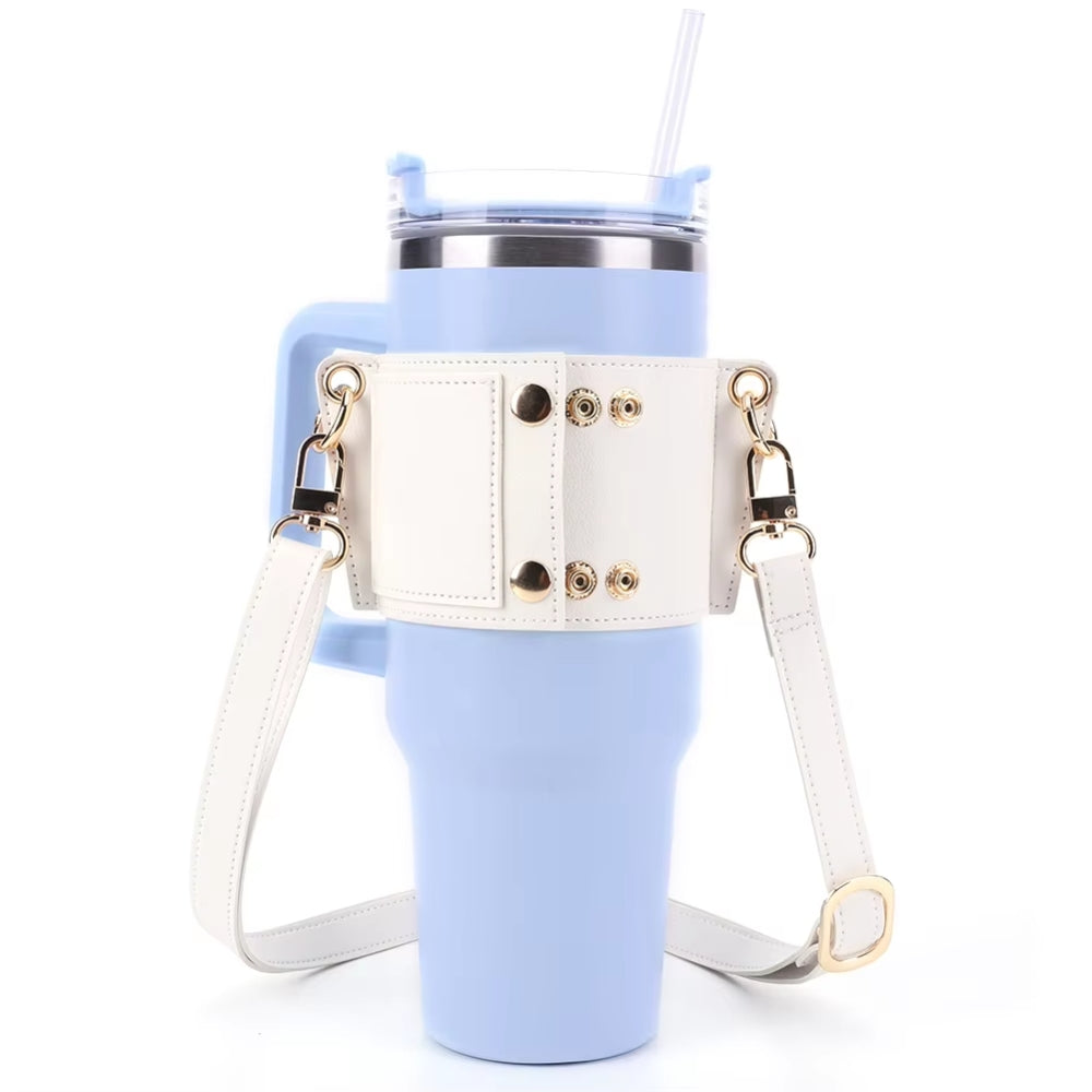 Water Bottle Holder with Adjustable Strap for Stanley Tumblers