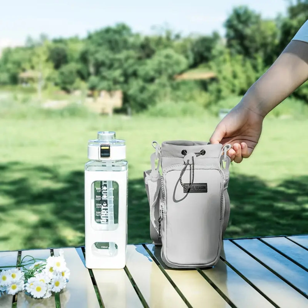 Portable Water Bottle Bag with Adjustable Shoulder Strap