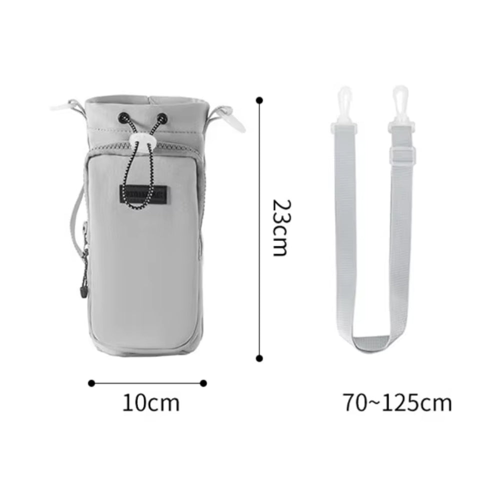 Portable Water Bottle Bag with Adjustable Shoulder Strap