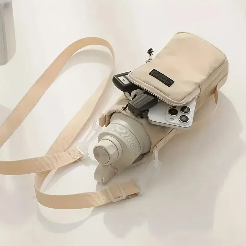 Portable Water Bottle Bag with Adjustable Shoulder Strap