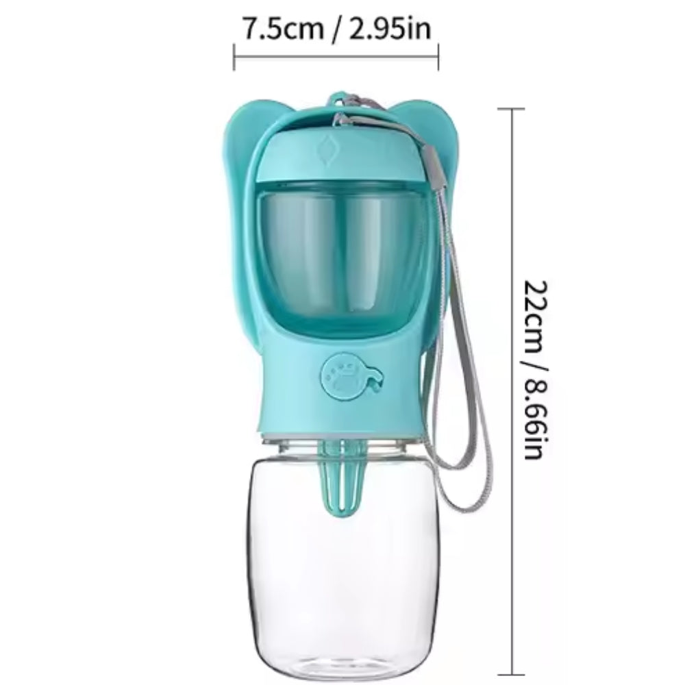 2 in 1 Dog Water Bottle with Food Container and Leak Proof Travel Dispenser