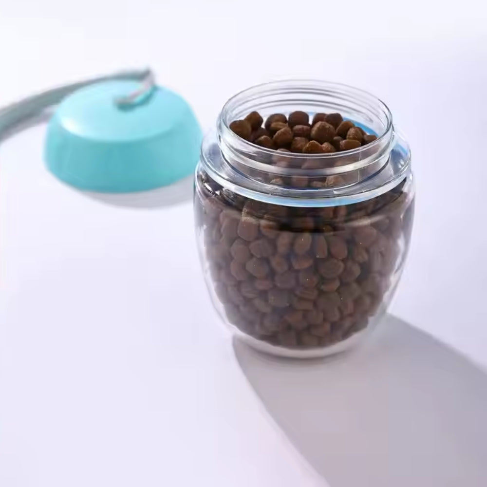2 in 1 Dog Water Bottle with Food Container and Leak Proof Travel Dispenser