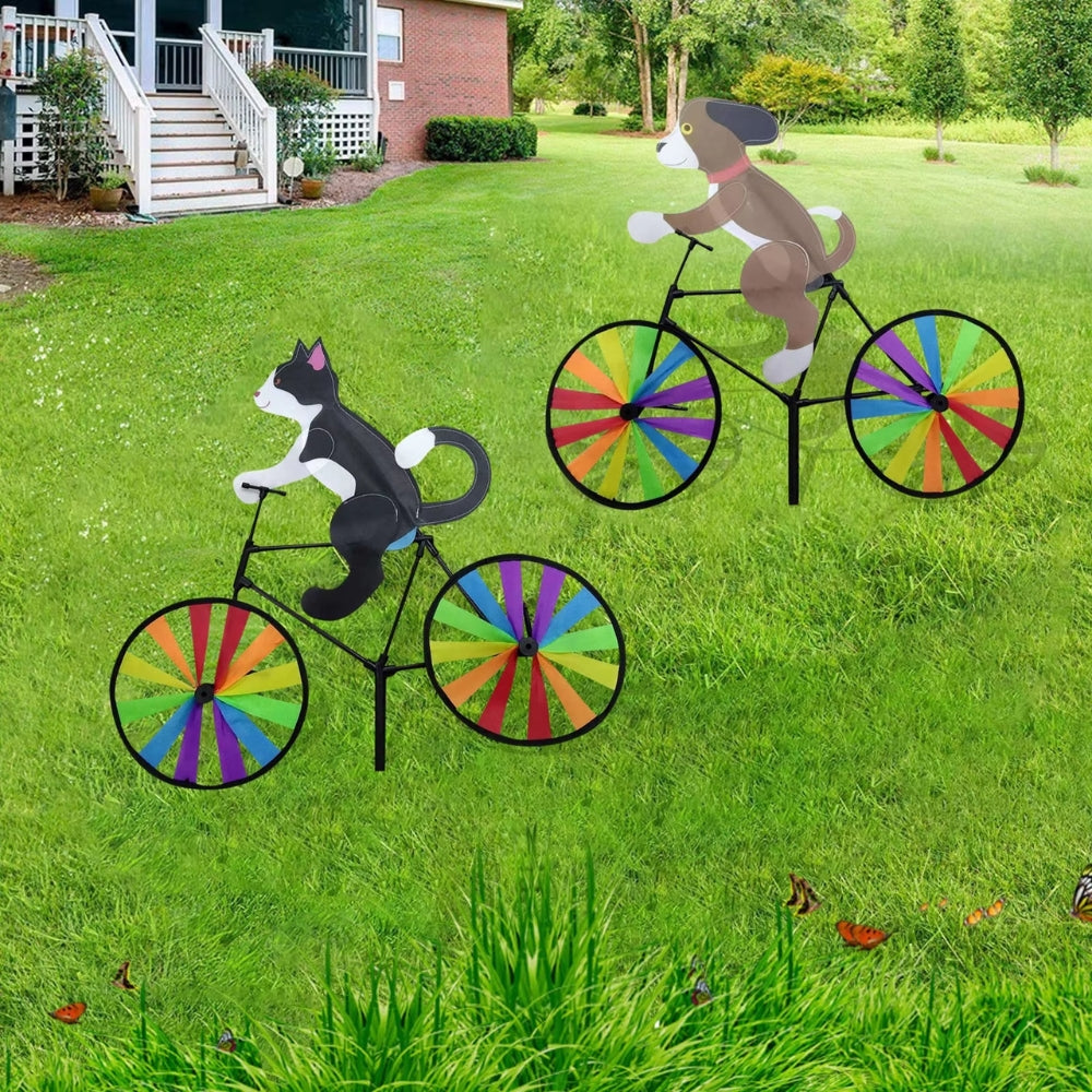 Animal Cartoon Windmill Bicycle Garden Spinner Yard Decoration