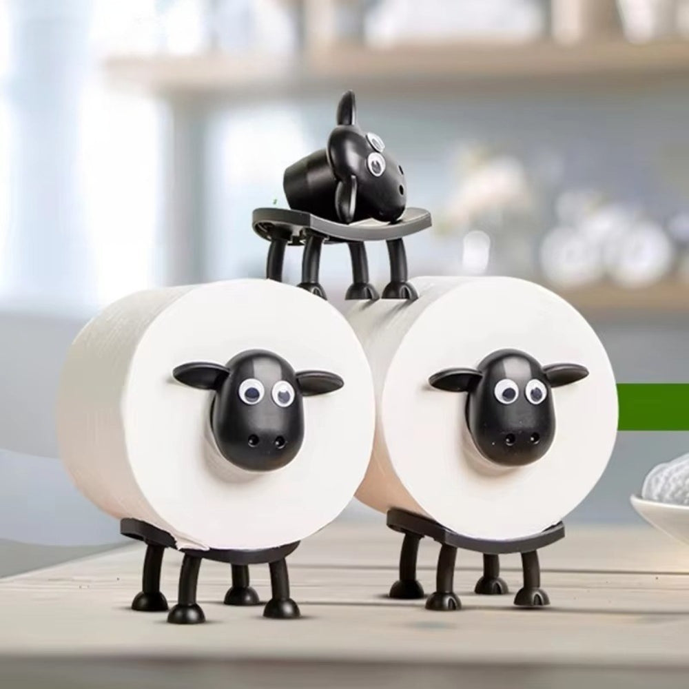 Cute Sheep Toilet Paper Holder Free Standing Decorative Rack