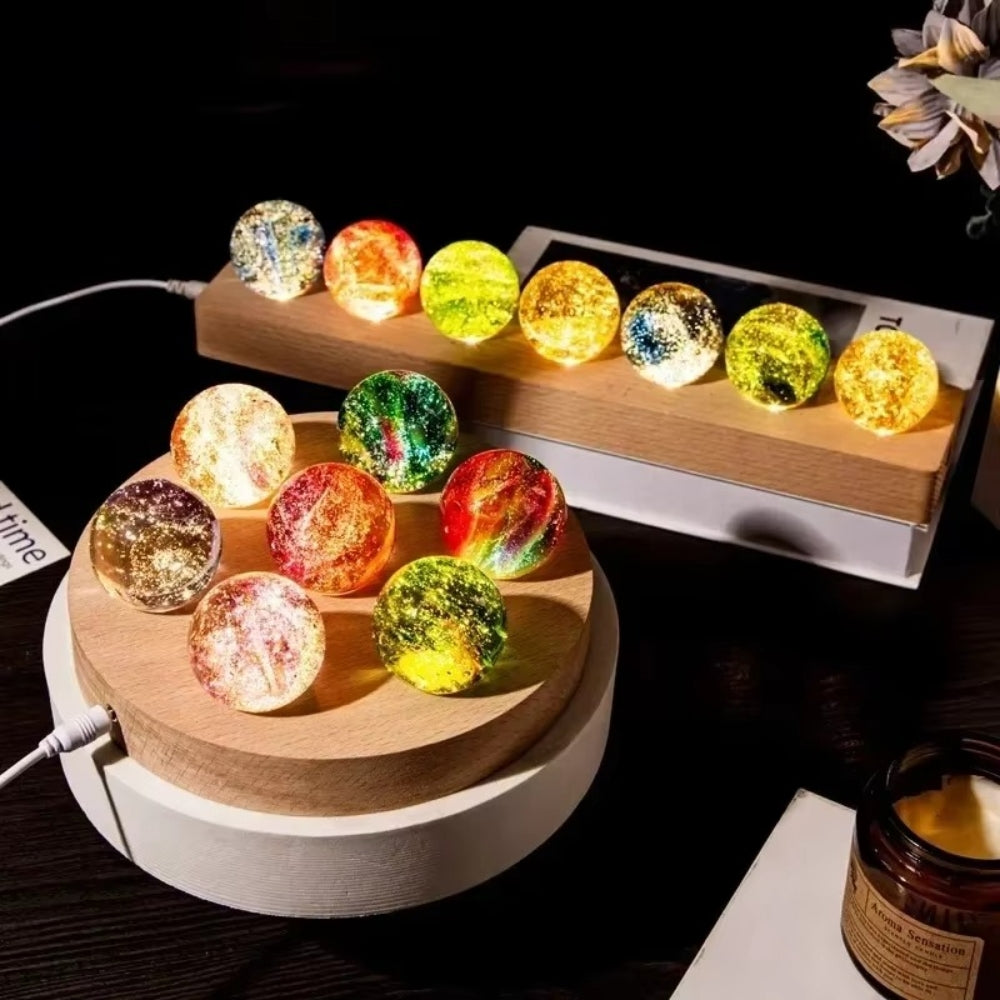 Colorful Glass Star Ball Set Luminous Planets Astronomy Inspired
