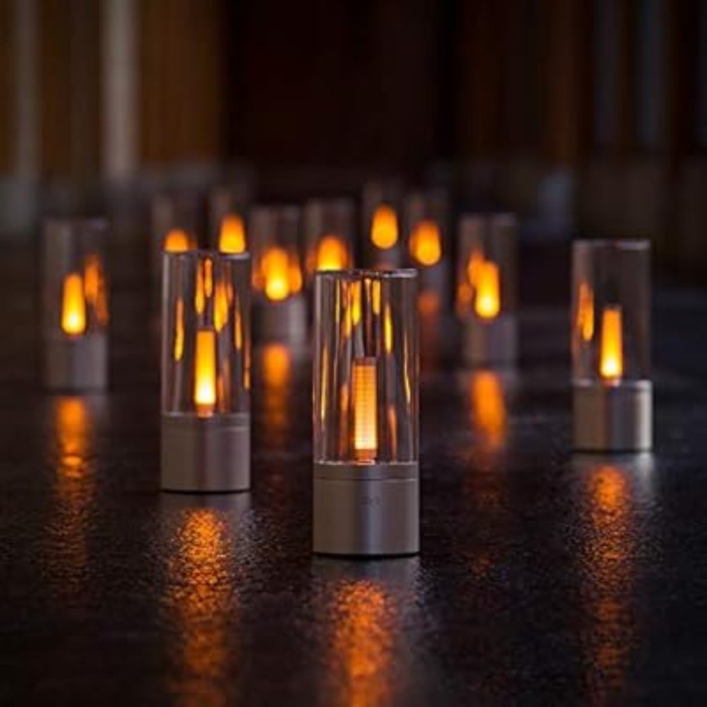 Rechargeable LED Candle Light Rotatable Dimming 1800K Warm Light