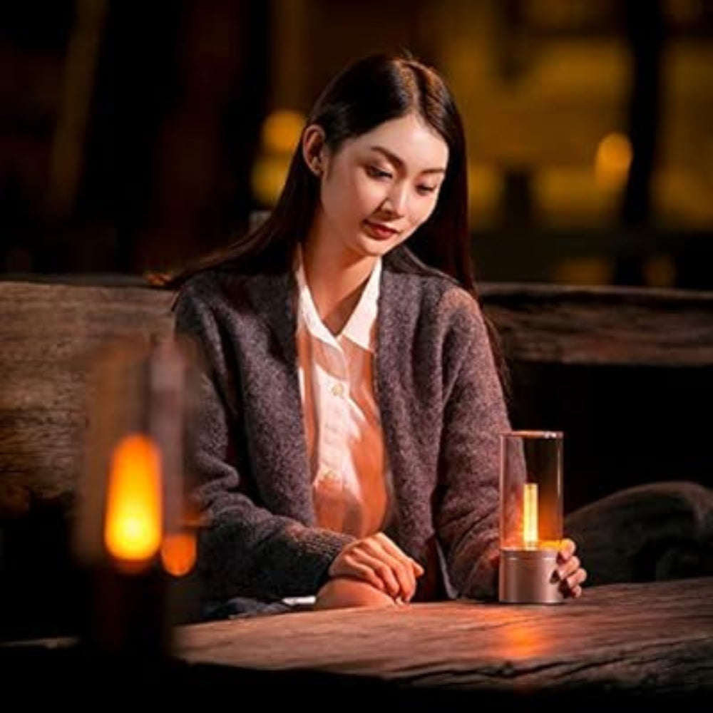 Rechargeable LED Candle Light Rotatable Dimming 1800K Warm Light