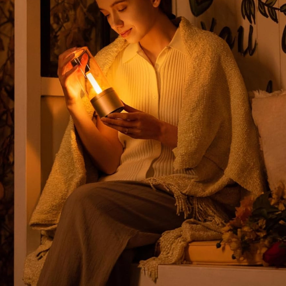 Rechargeable LED Candle Light Rotatable Dimming 1800K Warm Light