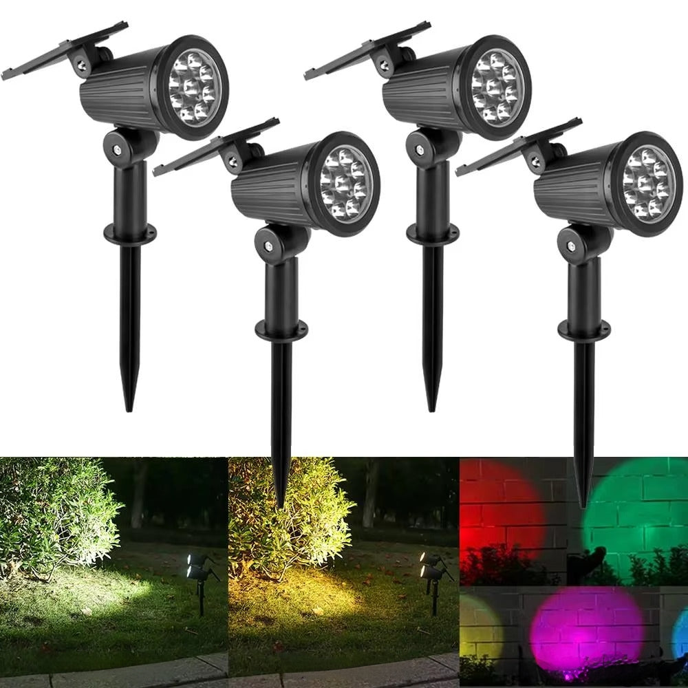 9 LED Solar Spot Light Outdoor Waterproof Garden Landscape Lighting