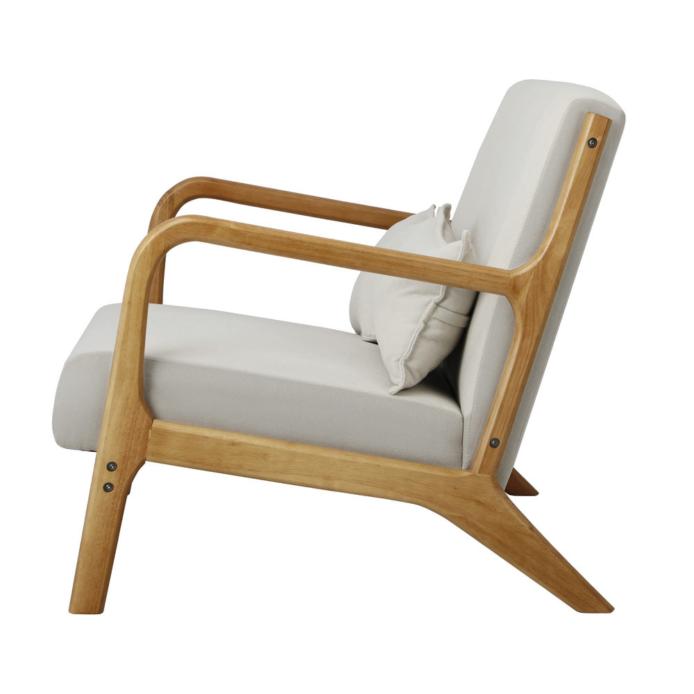 Armchair Couch Pillows 2 Seater Fabric Beige
